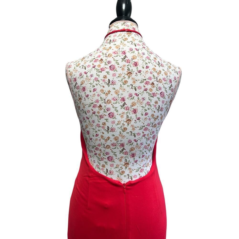 NWT Lovers Friends Rosa Gown Red Cutout Keyhole Halter Dress Floor Length Large - Picture 7 of 11